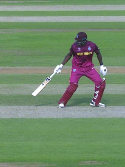 CWC19: SL v WI - Carlos Brathwaite is unluckily run out backing up