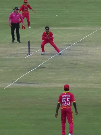 Munashe Chimusoro with a Run Out vs. England