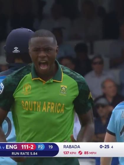 CWC19: Eng v SA – Rabada strikes as Root falls after a patient fifty