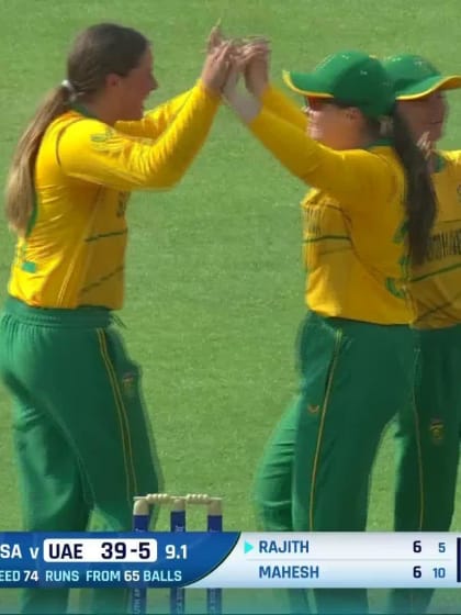 Wicket-Rinitha-Rajith-South-Africa-U19s-Women v UAE-U19s-Women ICC U19W T20WC 2023