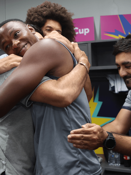 South Africa players after their historic win in Men's T20 World Cup 2024 semi-final 