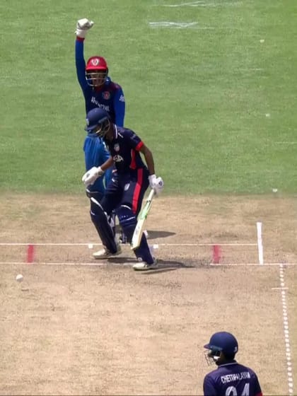 Naseer Maroofkhil with a Lbw vs. USA