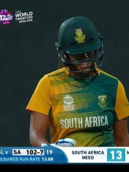 Chloe Tryon Wicket Fall SA V SL Video ICC Womens WT20 2016