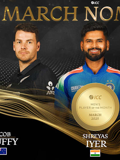 ICC Men’s Player of the Month Nominees for March 2025 revealed