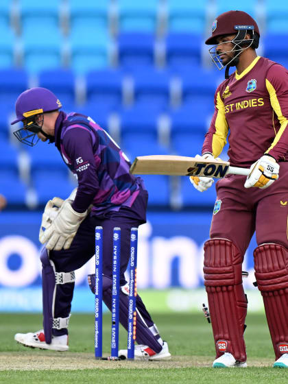 Wicket - Brandon King - West-Indies v Scotland ICC T20WC 2022