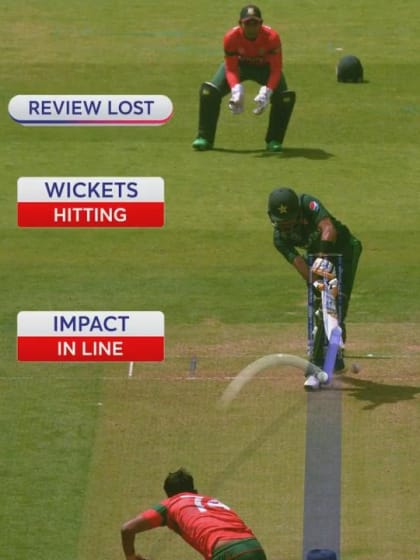 CWC19: PAK v BAN - Babar Azam falls lbw for 96