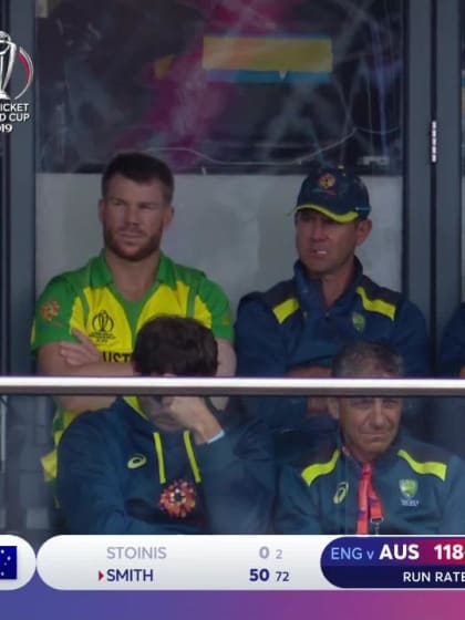 CWC19 SF: AUS v ENG - Two in the over as Rashid traps Stoinis LBW 