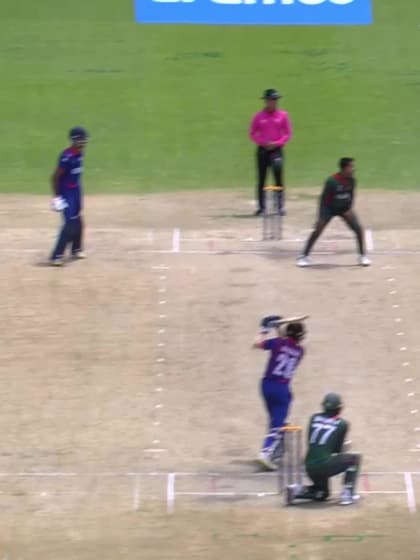 Bishal Kc with a Four vs. Bangladesh