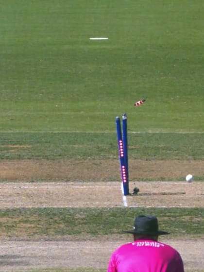 WICKET: Ramharack caught short on a risky single