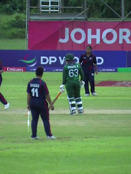 M Ahmed with a Batting vs Samoa Women Under-19