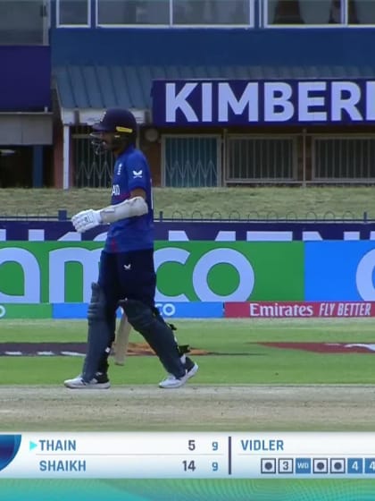 Hamza Shaikh with a Four vs. Australia