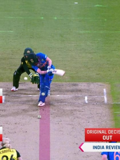 WT20WC: Aus v Ind – Rodrigues LBW for 26