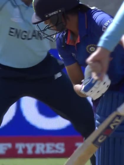 WICKET: Kaur gets a nick and is caught behind