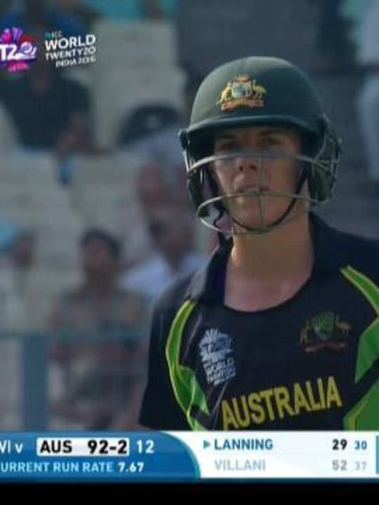 Elyse Villani Wicket Fall AUS V WI Video ICC Womens WT20 2016