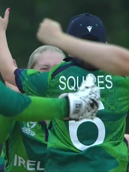 K Khan with a Run vs Ireland Women Under-19