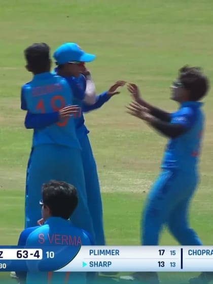 Wicket-Izzy-Sharp-New-Zealand-U19s-Women v India-U19s-Women ICC U19W T20WC 2023