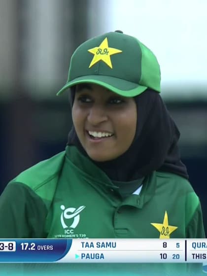 S Pauga with a Batting vs Pakistan Women Under-19