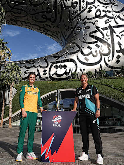 Against the stunning backdrop of the Museum of the Future in Dubai, the captains of the ICC Women’s T20 World Cup finalists, New Zealand’s Sophie Devine and South Africa’s Laura Wolvaardt