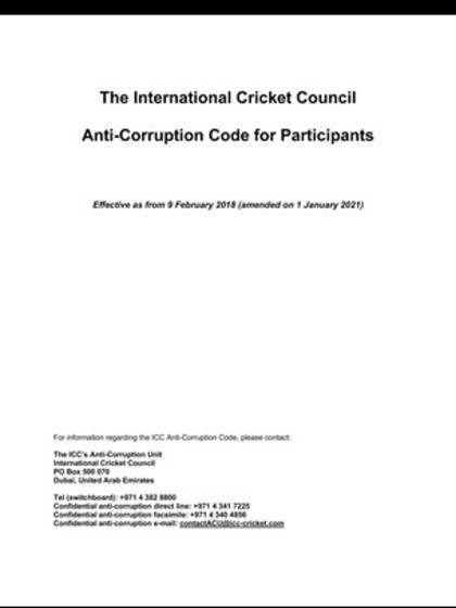 ICC Anti-Corruption Code for Participants