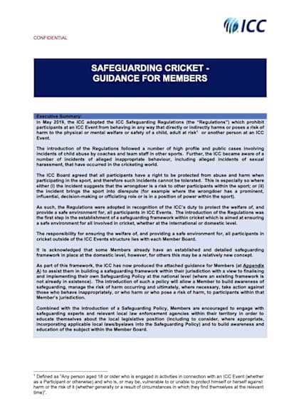 ICC Guidance for Members - Safeguarding