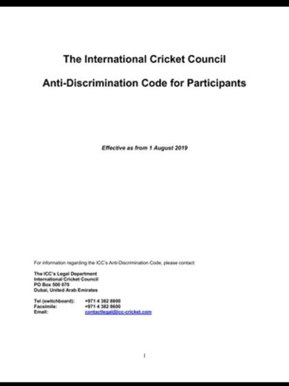 ICC Anti-Discrimination Code for Participants (1 August 2019)