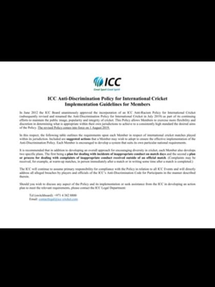 ICC Anti-Discrimination Policy - Implementation Guidelines for Members (1 August 2019)